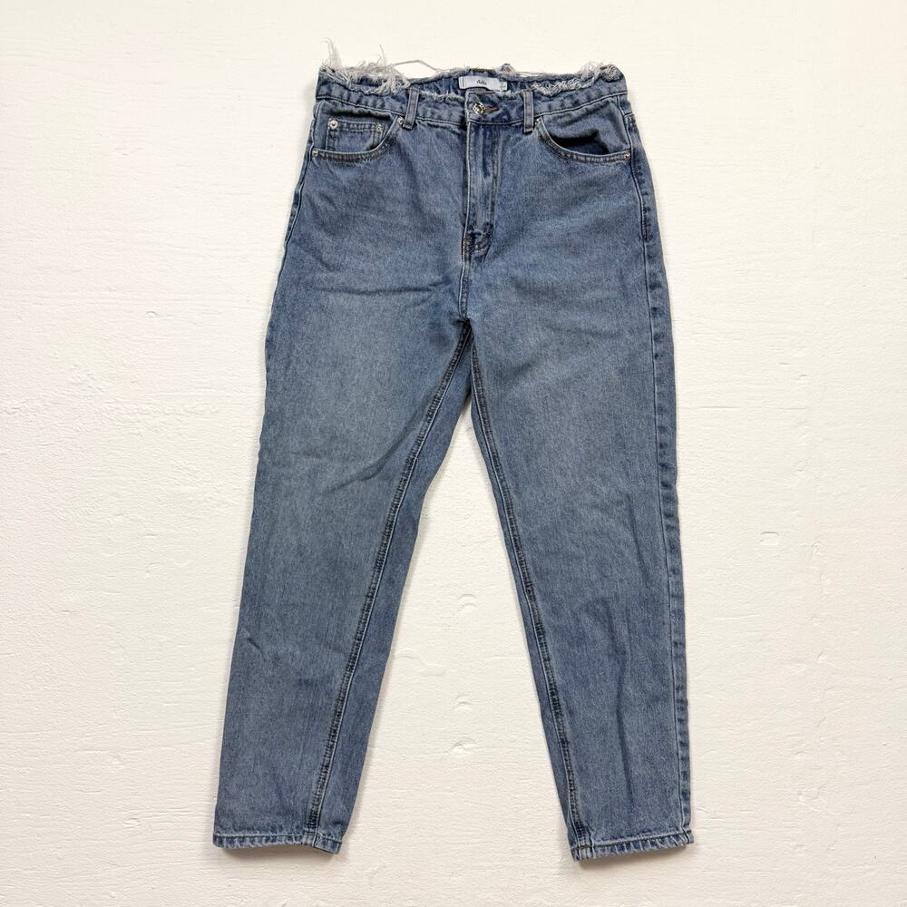 Adika Raw Frayed Waist High-Waisted Tapered Jeans, Size 29"
